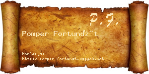 Pomper Fortunát névjegykártya